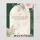 BUDGET Emerald Green Pampas Grass Peach Wedding Flyer (Hinten)