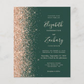 Budget Emerald Green Peach QR Code Einladung (Vorderseite)