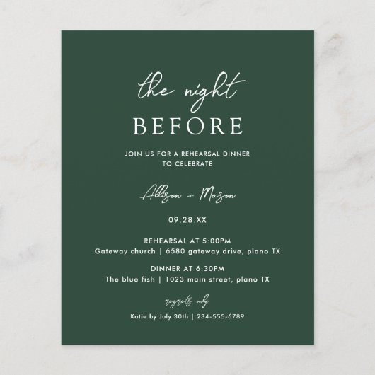 Budget Emerald Green Probe Dinner (Vorderseite)