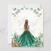 BUDGET Emerald Green Quinceanera Save the Date (Rückseite)