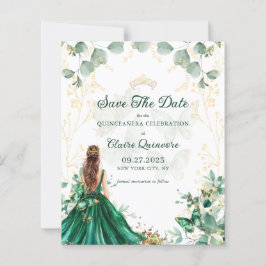 BUDGET Emerald Green Quinceanera Save the Date