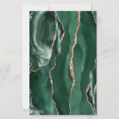 Budget Emerald Green Rose Gold Agate Dark Wedding (Rückseite)