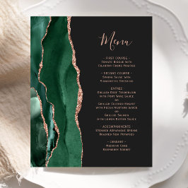 Budget Emerald Green Rose Gold Agate Dark Wedding