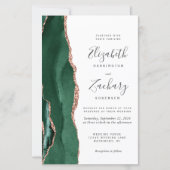 Budget Emerald Green Rose Gold Agate Wedding (Vorderseite)