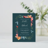 Budget Emerald Green Rusty Orange Floral Wedding (Stehend Vorderseite)