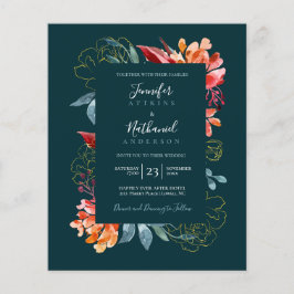 Budget Emerald Green Rusty Orange Floral Wedding