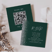 Budget Emerald Green Silver Wedding QR Code UAWG Begleitkarte
