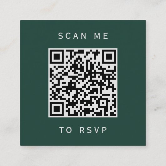 Budget Emerald Green Silver Wedding QR Code UAWG Begleitkarte (Rückseite)
