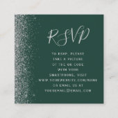 Budget Emerald Green Silver Wedding QR Code UAWG Begleitkarte (Vorderseite)