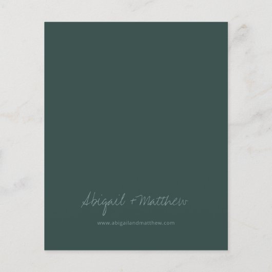 Budget Emerald Green Simple Wedding Einladung (Rückseite)