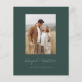 Budget Emerald Green Simple Wedding Einladung (Rückseite)