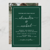 Budget Emerald Green Wedding mit Foto Einladung (Vorne/Hinten)