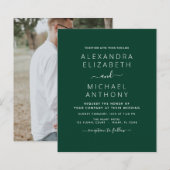 Budget Emerald Green Wedding mit Foto Einladung (Vorne/Hinten)