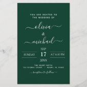 Budget Emerald Green Wedding mit Foto Einladung (Vorderseite)