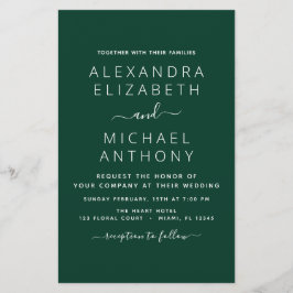 Budget Emerald Green Wedding mit Foto Einladung