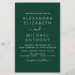 Budget Emerald Green Wedding mit Foto Einladung