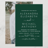 Budget Emerald Green Wedding mit Foto Einladung (Vorne/Hinten)
