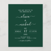 Budget Emerald Green Wedding mit Foto Einladung (Vorderseite)
