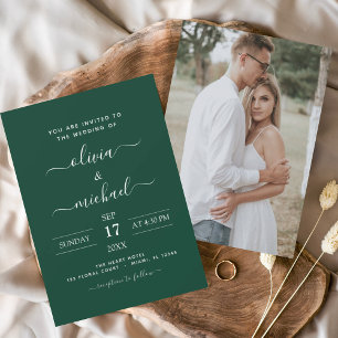 Budget Emerald Green Wedding mit Foto Einladung