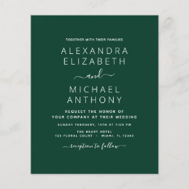 Budget Emerald Green Wedding mit Foto Einladung Flyer