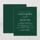Budget Emerald Green Wedding Modern Typografy (Vorne/Hinten)