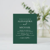 Budget Emerald Green Wedding Modern Typografy (Stehend Vorderseite)