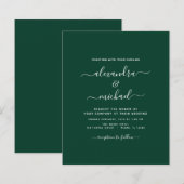 Budget Emerald Green Wedding Modern Typografy (Vorne/Hinten)