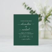 Budget Emerald Green Wedding Modern Typografy (Stehend Vorderseite)