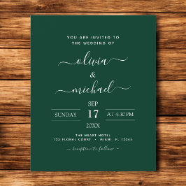 Budget Emerald Green Wedding Modern Typografy