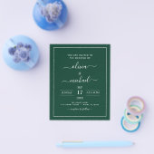 Budget Emerald Green Wedding Modern Typografy Fly Flyer (Einzeln)