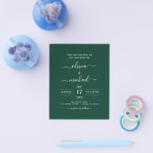 Budget Emerald Green Wedding Modern Typografy Flyer (Einzeln)