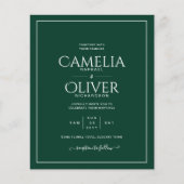 Budget Emerald Green White Monochrome Wedding (Vorderseite)