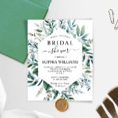 Budget Emerald Greenery Bridal Dusche Einladung