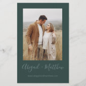 Budget Emerald Modern Foto Hochzeitseinladung Flyer (Hinten)