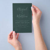 Budget Emerald Modern Foto Hochzeitseinladung Flyer (Handgriff)