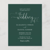Budget Emerald Script Foto Hochzeit Einladung (Vorderseite)