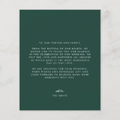BUDGET Emerald Wedding Foto Danke Karte (Hinten)