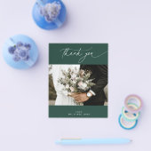 BUDGET Emerald Wedding Foto Danke Karte (Einzeln)