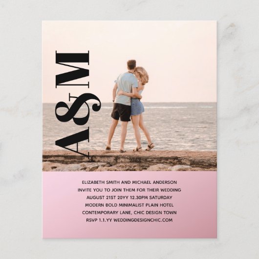 BUDGET Engagement Party Einladung FOTO BOLD TEX (Vorderseite)