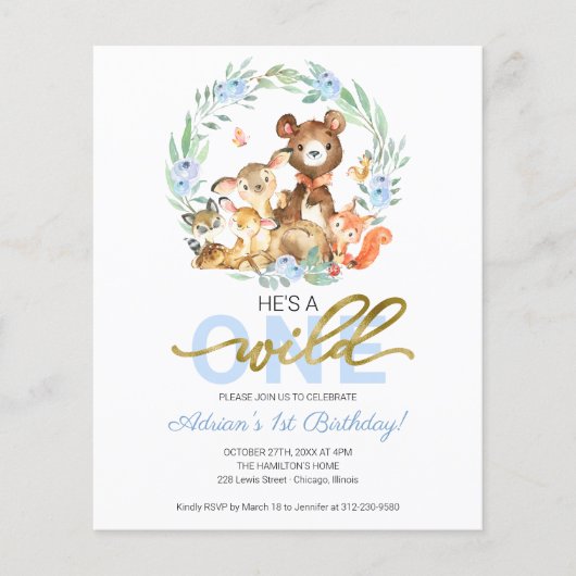 Budget Er ist eine wilde Einladung zum ersten Gebu (Vorderseite)