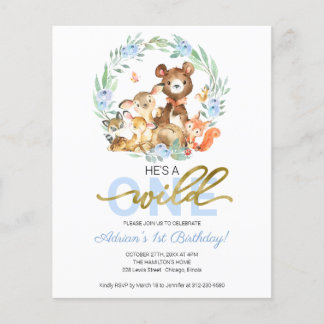 Budget Er ist eine wilde Einladung zum ersten Gebu