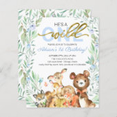 Budget Er ist eine wilde Einladung zum ersten Gebu (Vorne/Hinten)