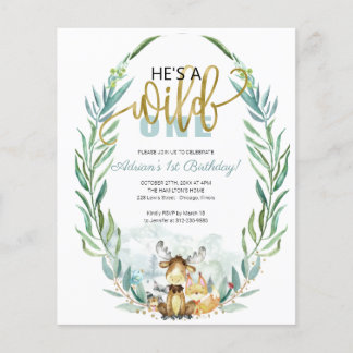 Budget Er ist eine wilde Einladung zum ersten Gebu