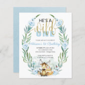 Budget Er ist eine wilde Einladung zum ersten Gebu (Vorne/Hinten)