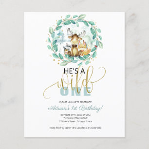 Budget Er ist eine wilde Einladung zum ersten Gebu