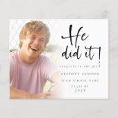 Budget Er tat es Foto Abschluss Ankündigung (Vorderseite)