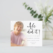 Budget Er tat es Foto Abschluss Ankündigung