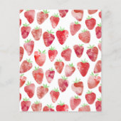 Budget Erdbeeren Baby Dusche Einladung (Rückseite)