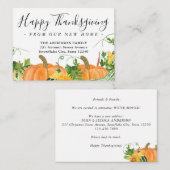 Budget Erntedank Neue Zuhause Pumpkin Moving Card Mitteilungskarte (Vorne/Hinten)