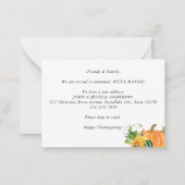 Budget Erntedank Neue Zuhause Pumpkin Moving Card Mitteilungskarte (Rückseite)